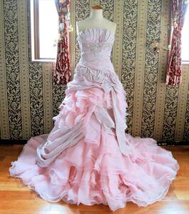  L erina L et Lena high class wedding dress M~LL size 9 number 11 number 13 number compilation up adjustment possibility sombreness pink color dress wistaria .lina mermaid line 