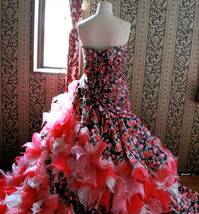 Rouge de BENI ルージュドベニ高級ウエディングドレス9号11号13号M~LLサイズ赤黒カラードレス編み上げ調節可能マーメイドライン_画像8