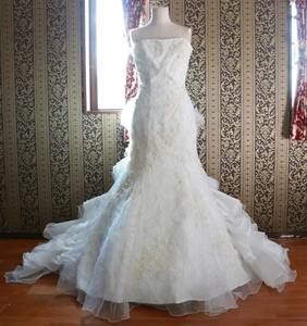 Sancta Carina thank takalina high class wedding dress 11 number L size mermaid line long train 