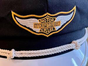 VintageビンテージBikerCapバイカーモーターサイクルキャップHarleyハーレーTheLoveless乱暴者TheWildOne30s40s50s黒×白ハップストア