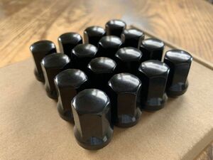 16個 送料無料 M12 X 1.5 17HEX 60度テーパー座 ブラック ホイールナット 袋タイプ レターパックプラス or 宅急便コンパクト(追跡可能)