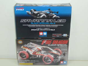 新品 TAMIYA ミニ四駆 2点セット バンナレオ ブラックスペシャル Ver.Ⅱ ・ファイヤードラゴン クリヤースペシャル（ポリカボディ） タミヤ