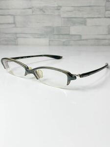 999.9 NPN-902 フォーナインズ スクエア型 ハーフリム グレーササ 眼鏡 中古品