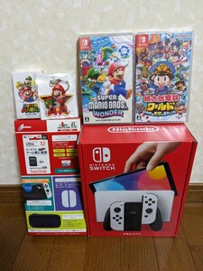 新品 未開封 ニンテンドースイッチ有機EL本体＋Switchソフト3本のセット（桃鉄ワールド・マリオ・ピクミン4） 送料無料 ⑦