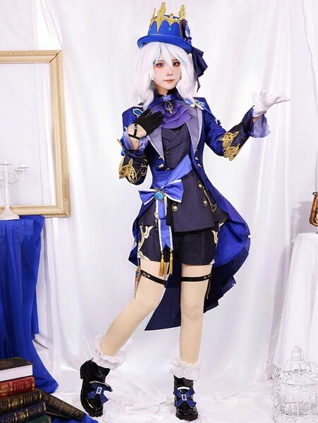 原神　芙洛斯cosplay 水神　人気 コスプレ 可愛いデザイン学園祭 文化祭 仮装 変装 ウイッグ付き ハロウィン可愛い制服