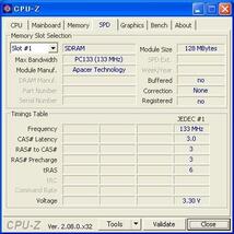 APACER (128MB UNB PC133 CL3) PC133 SDRAM 128MB ★両面16枚チップ★_画像4