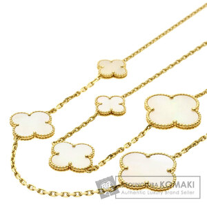 Van Cleef &amp; Arpels van Cleef &amp; Arpel Magic Alhambra 16P Белое оболочка колье K18 Желто -золотые дамы используются