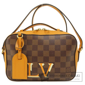 LOUIS VUITTON ルイヴィトン N40178 サンタモニカ サフラン ダミエ エベヌ ショルダーバッグ ダミエキャンバス レディース 中古