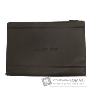 BALENCIAGA バレンシアガ ロゴ クラッチバッグ レザー レディース 中古