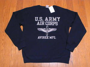 241-46/新品/AVIREX/アヴィレックス/U.S. ARMY AIR CORPS/スウェット/トレーナー/M/ネイビー