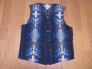 241-129/美品/SUGAR CANE/シュガーケーン/SC14627/10oz. NATIVE AMERICAN DENIM WORK VEST/ネイティブ柄/デニムワークベスト/40