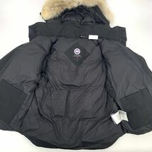 美品 CANADA GOOSE カナダグース ダウンジャケット ブラック ロゴ フォックス 毛皮 L_画像7