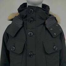 美品 CANADA GOOSE カナダグース ダウンジャケット ブラック ロゴ フォックス 毛皮 L_画像4