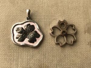 ヴィンテージ 桜 サクラ 花 ハナ フラワー FLOWER モチーフ シルバー silver 925 純銀製 ペンダント ネックレス トップ ヘッド