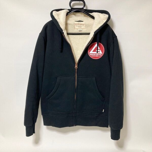 GRACIE BARRA グレイシーバッハ パーカー ボアフーディ 黒 ブラック スウェット