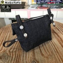 児島ジーンズ KOJIMA GENES DENIM POUCH デニムポーチ 多機能バッグ インディゴ Msize RNB-993M MADE IN　JAPAN_画像2