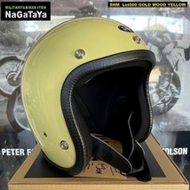 NEWカラー SHM ベーシックモデル SGスタンダード ジェットヘルメット Mサイズ GOLD WOOD YELLOW モーターサイクルギア ビンテージバイク_画像6