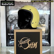 NEWカラー SHM ベーシックモデル SGスタンダード ジェットヘルメット Mサイズ GOLD WOOD YELLOW モーターサイクルギア ビンテージバイク_画像7