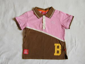 ★BABY DOLL ベビードール★　90cm　ピンク＆茶色　半袖ポロシャツ