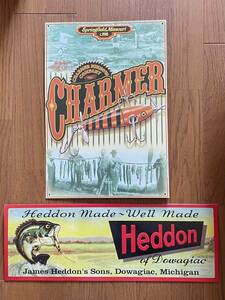 ブリキ看板　Heddon へドン　CHARMER チャーマー　２種類セット