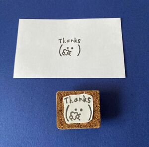 【再出品】 消しゴムはんこ　thanks ハート　顔文字