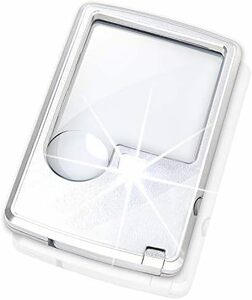  credit card size portable pocket magnifier 3 times &6 times 2 kind lens |LED light | storage for soft case attaching 