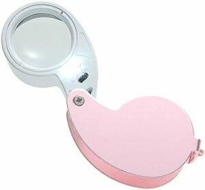  pink jewelry judgment . regular .. for mobile magnifier magnification 40 times folding type |LED light attaching < long time period 45 days > magnifying glass magnifier pink 