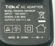 TEKA (VS-VD0090 専用) ポータブルDVDプレーヤー用 ACアダプタ TEKA018-1201500JP 12V 1.5A 　 動作ＯＫ　○_画像2