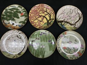 yf07 フランクリン・ポーセリン 花鳥十二ケ月 一月～六月 ６枚セット 限定版 高級磁器 お皿 コレクション 飾り皿