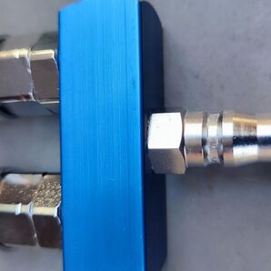 空気分割バルブ 常圧用2連 エアー 2又菅 エアー 工具 塗装 釘打ち機 スプレーガン 分割バルブ