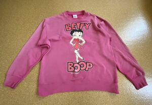 80s USA製 オールド ベティちゃん BETTY BOOP ビンテージ スウェット トレーナー 両面プリント ベティブープ vintage ピンク キャラクター