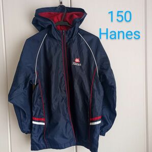 150◆Hanes◆ウインドブレーカー◆ネイビー＋レッド