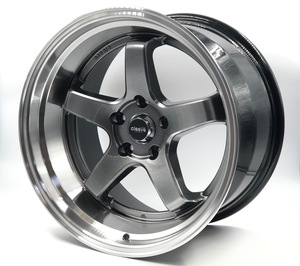 CLEAVE RACING FL53 18x10.5J +15 5H-114.3 ガンメタ/マシンド 2本セット