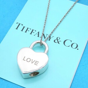 【送料無料】 極希少 美品 Tiffany&Co. ティファニー LOVE ハート カデナ ロック シルバー ネックレス SV925 HM78