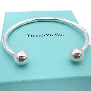 [ free shipping ] ultimate rare beautiful goods Tiffany&Co. Tiffany hardware ball wire silver cuff bangle AG925 SV bracele HM62
