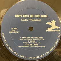 ●即決LP Lucky Thompson / plays Happy Days are Here Again pr7394 j39639 米オリジナル、紺右Trident、Mono_画像3