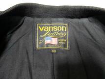 VANSON MA-1 レザージャケット メンズ40 ブラック ヴィンテージ_画像6