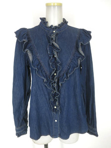 Jane Marple Dans Le Salon Denim frill blouse / Jane Marple Don ru salon [B59342]