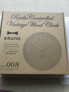【BRUNO】ブルーノ 電波ビンテージウッドクロック 壁掛け電波時計 ホワイト 早い者勝ち BCR008WH