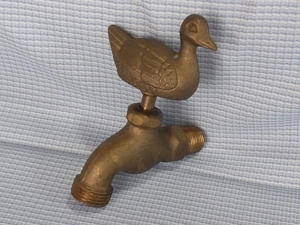  Vintage?* animal faucet * bird small bird Bird* gardening * faucet . water pillar * brass?