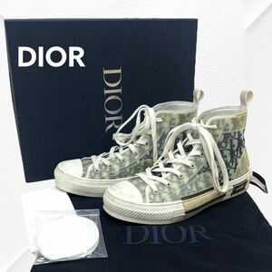 箱保存袋レシート付き DIOR HOMME ディオールオム B23 オブリーク キャンバス ハイトップ スニーカー メンズ 3SH118YJP