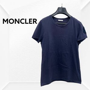 国内正規品 MONCLER モンクレール 袖ベロアビッグワッペン コットン クルーネック 半袖 Tシャツ レディース 80904-60-V8058