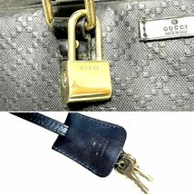 1円〜《高級》GUCCI グッチ ブリーフケース ビジネスバッグ ディアマンテ ブラック 黒 南京錠 パドック 鑑定済 A4収容可能 PC_画像9