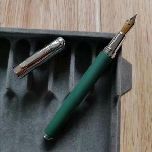  rare Vintage Hero 395 fountain pen ink pen mat dark green barrel silver cap stationery office work . supplies 