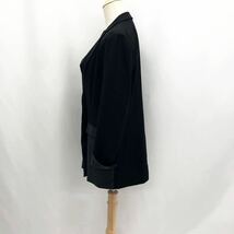 Gabardine K.T ギャバジンケーティー 異素材 テーラードジャケット 背抜き コットン リネン 麻混 ブラック サイズ11 L_画像3