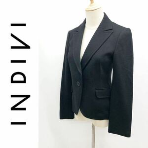 INDIVI Indivi tailored jacket общий подкладка шерсть Anne gola стрейч черный чёрный размер 38 M