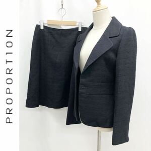 PROPORTION BODY DRESSING プロポーションボディドレッシング スカート スーツ ツイード ジャケット 総裏地 ブラック 黒 サイズ4 L相当