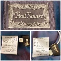 Paul Stuart ポールスチュアート スカートスーツ セットアップ 総柄 ジャケット 総裏地 スカート ウール シルク ホワイト×ブラック S-M_画像6