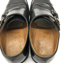 REGAL リーガル GORE-TEX ダブルモンクストラップ レザー 革靴 ビジネスシューズ ゴアテックス ブラック 黒 25.0cm 紳士_画像7