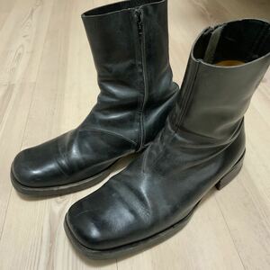 名作 本人期 Maison Martin Margiera スクエアトゥブーツ ⑩ ゴールデンサイズ サイズ42 ビニールタグ　初期